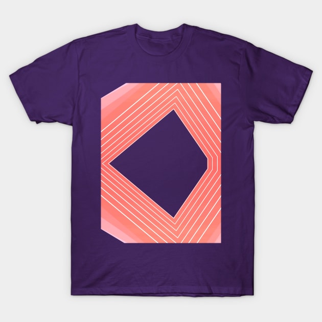 Geometric minimal linear pink T-Shirt by carolsalazar